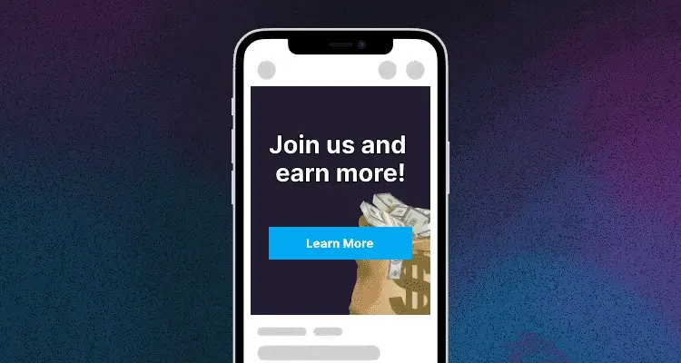 A call-to-action button on an ad