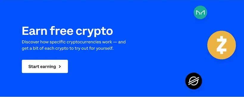 Coinbase Learning Center, Earn free Crypto