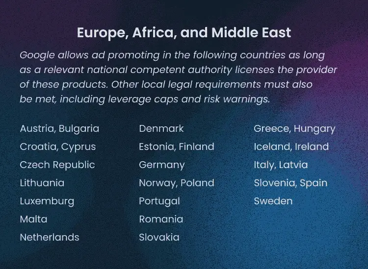 Сrypto campaign with Google or YouTube in Europe, Africa, and Middle East region