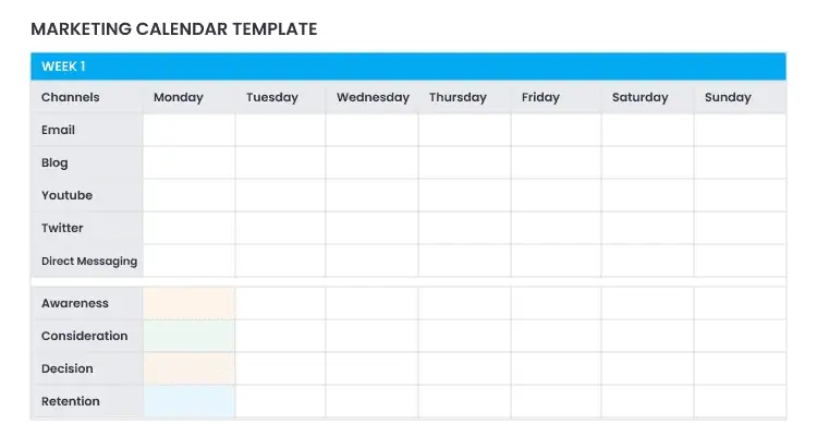  Marketing Calendar Template