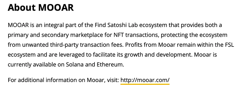 MOOAR press release About section