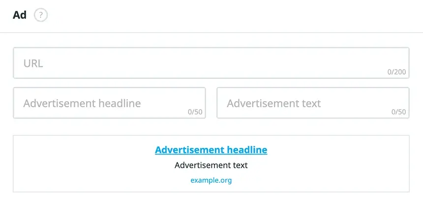 preview of the updated design of text ads