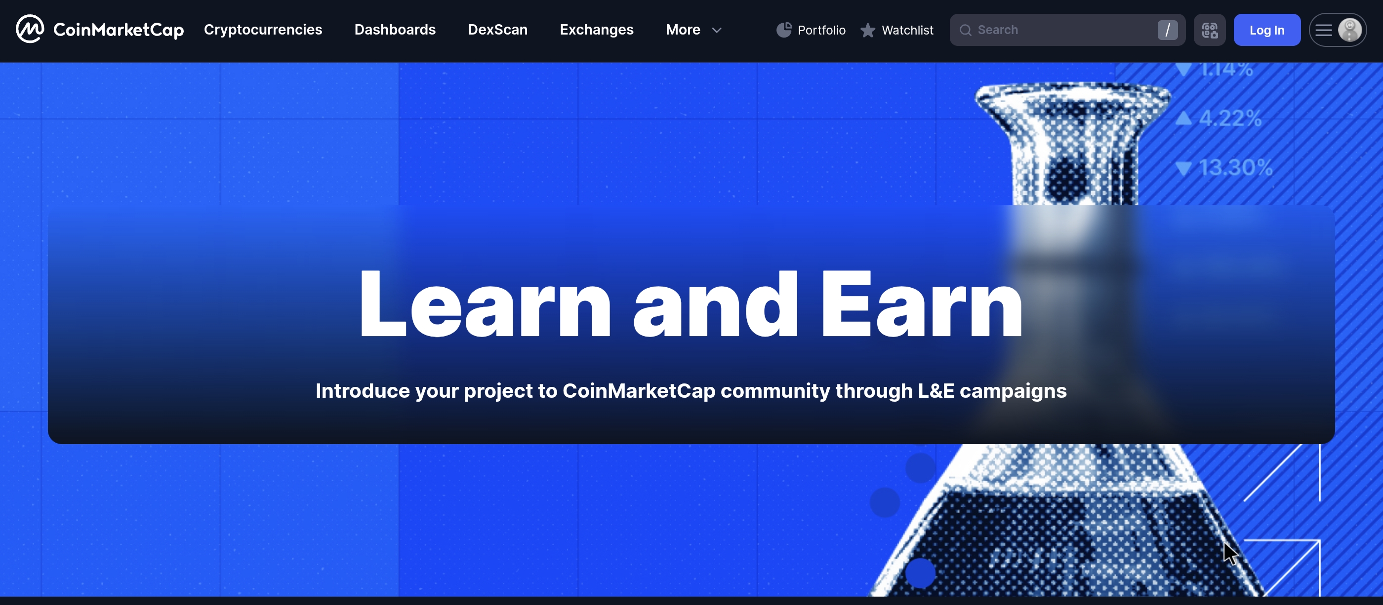 CoinmarketCap Learning Center, earn free crypto by watching videos