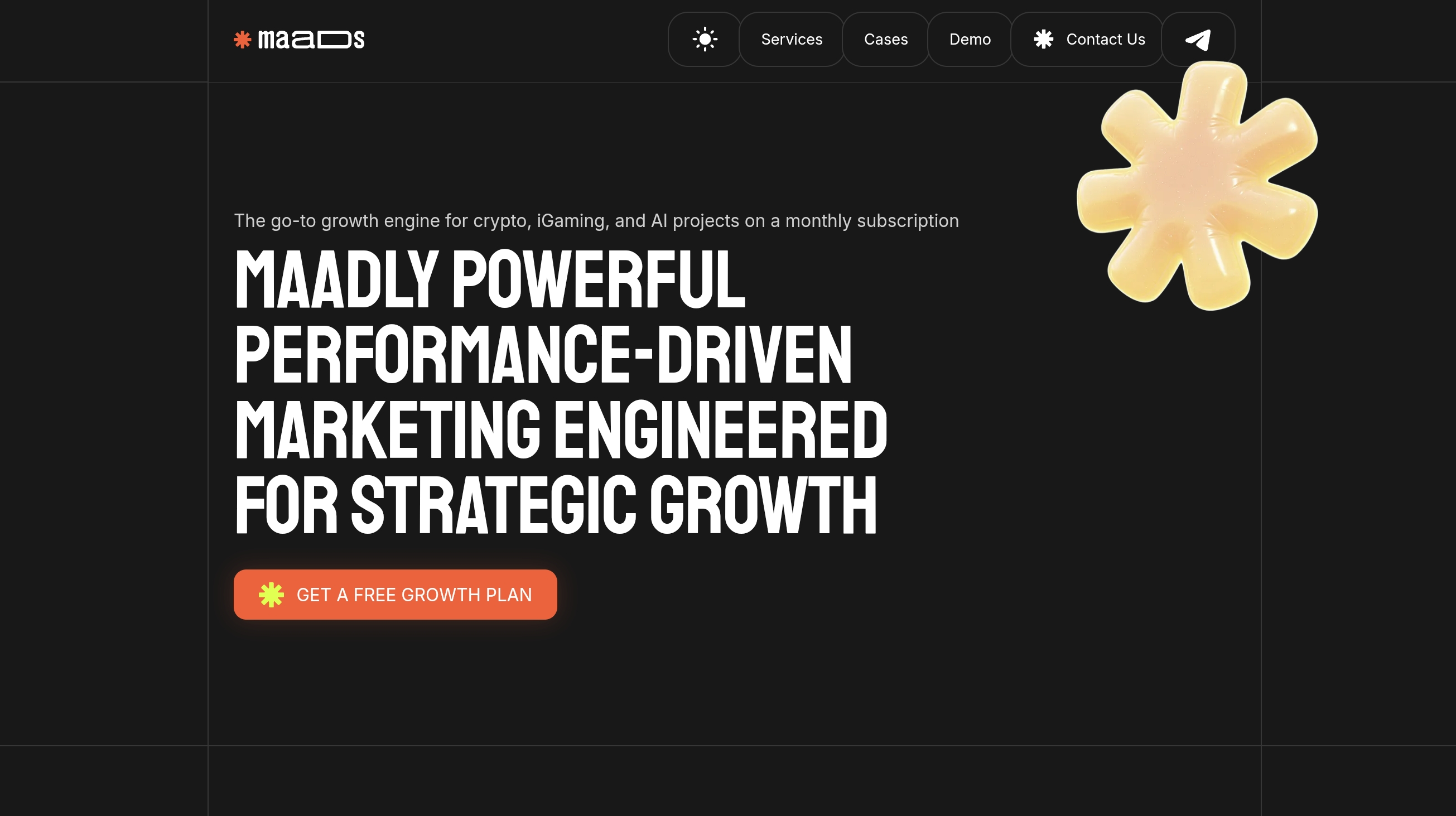 MAADS - The go-to growth engine for crypto, iGaming, and AI projects on a monthly subscription