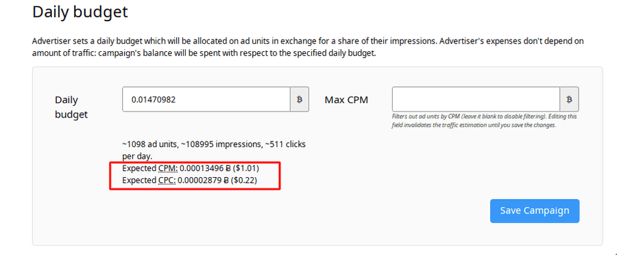 Expected CPM and CPC